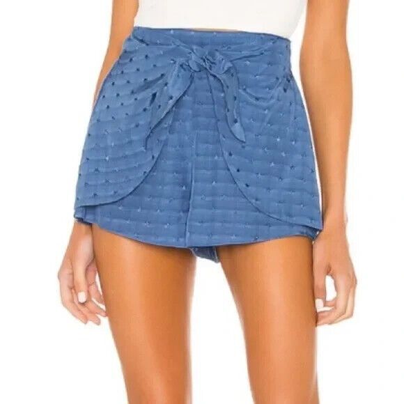 Majorelle Pants - MAJORELLE Womens Shorts Small Blue Pull On Tie Front Starts Flowy DOMINIQUE